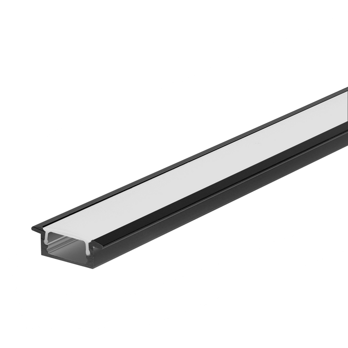 ALUMINIUM PROFILE PMMA OPAL MATTE DIFF 2.5M/PC BLACK