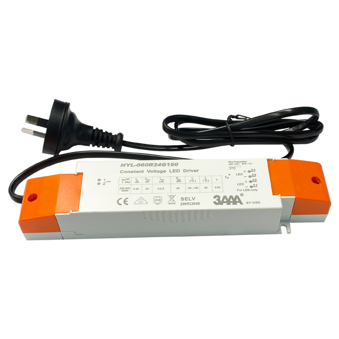 60W 24V CONSTANT VOLTAGE DRIVER IP20 NON DIM F&P