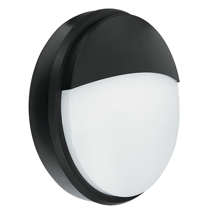 15W LED ROUND BUNKER BLACK TRIM 3CCT WITH EYELID