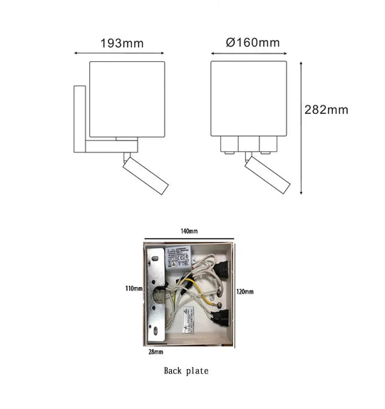 BRIGHTON: City Series E27 Interior Wall Lamp With Adjustable LED Reading Lights