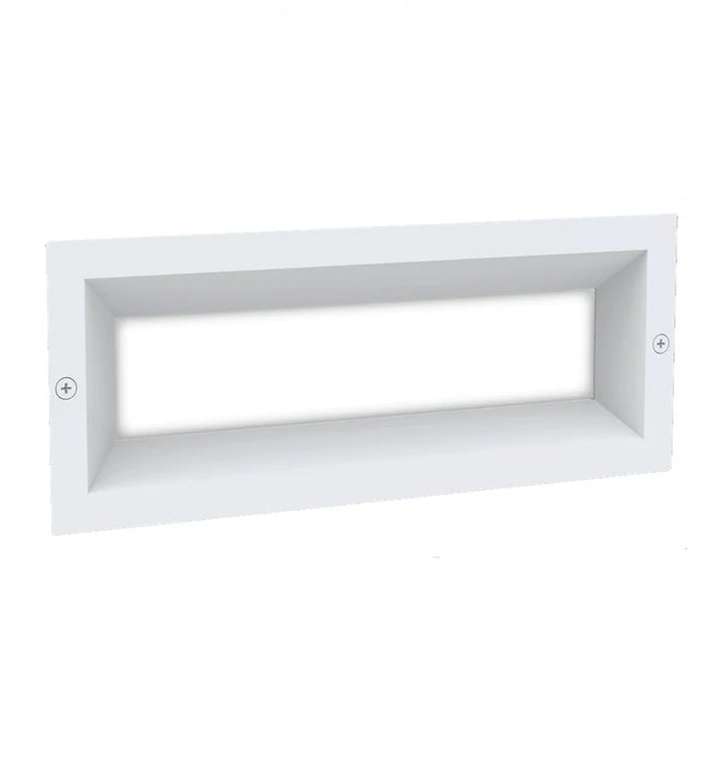 BRICKTRI: Exterior LED Tri-CCT Recessed Rectangular Frosted Diffuser Wall / Brick Lights IP65
