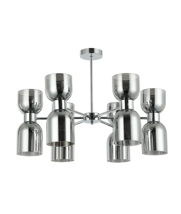 CLESSIDRA: Interior Mirror Finish Smokey Black / Opal Glass Ellipse Wall Lights