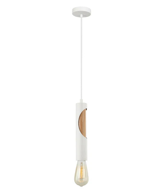 IDA: Interior Iron & Blonde Wood Tube Pendant Lights