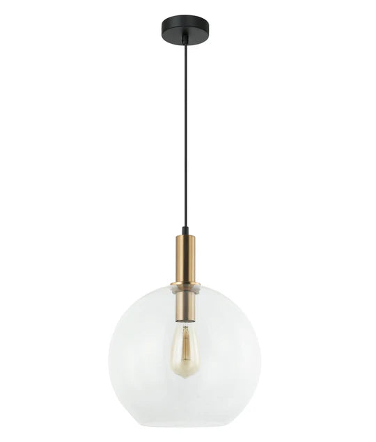 PATERA: Interior Glass with Extended Bronze Highlight Pendant Lights