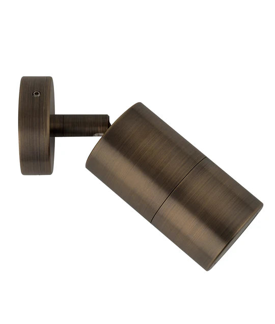 GU10 Exterior Wall Pillar Spot Lights (Rustic Brass) IP65