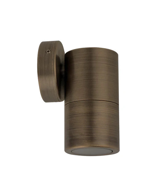 GU10 Exterior Wall Pillar Spot Lights (Rustic Brass) IP65