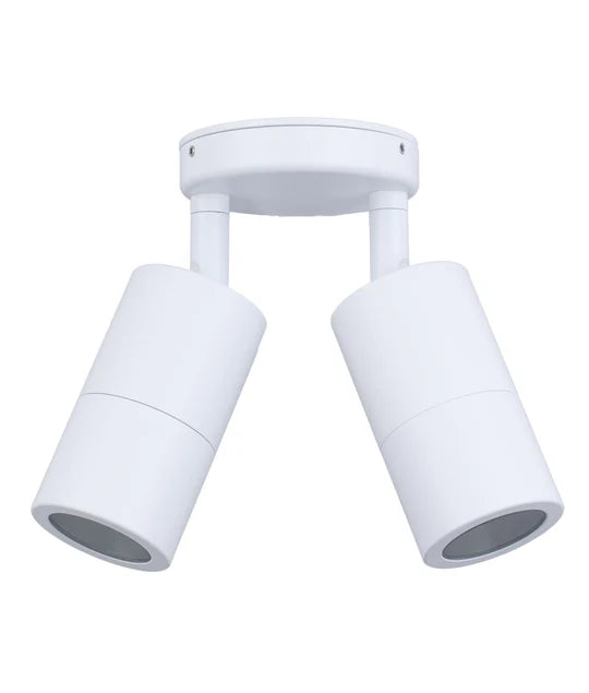 GU10 Exterior Wall Pillar Spot Lights (White Aluminium) IP65